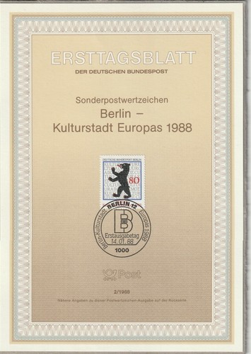 Ersttagsblatt etb 1988 - 2/1988,