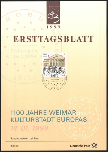Ersttagsblatt etb 1999 - etb, 2/1999