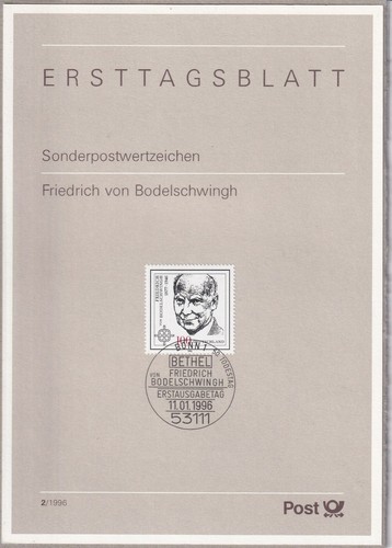 Ersttagsblatt etb 1996 - ersttagsblatt, 2/1996