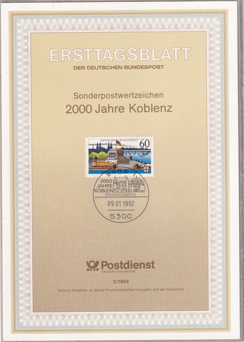 Ersttagsblatt etb 1992 - ersttagsblatt, 2/1992